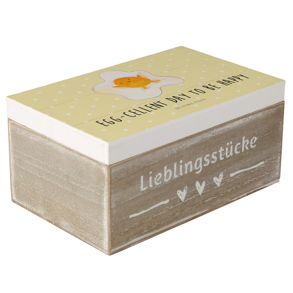 Holzkiste Spiegelei Holzkiste, Kiste, Schatzkiste, Truhe, Schatulle, XXL, Erinnerungsbox, Erinnerungskiste, Dekokiste, Aufbewahrungsbox, Tiermotive, Gute Laune, lustige Sprüche, Tiere, Ei, Spiegelei, Schön, Tag, Glücklich, Liebe