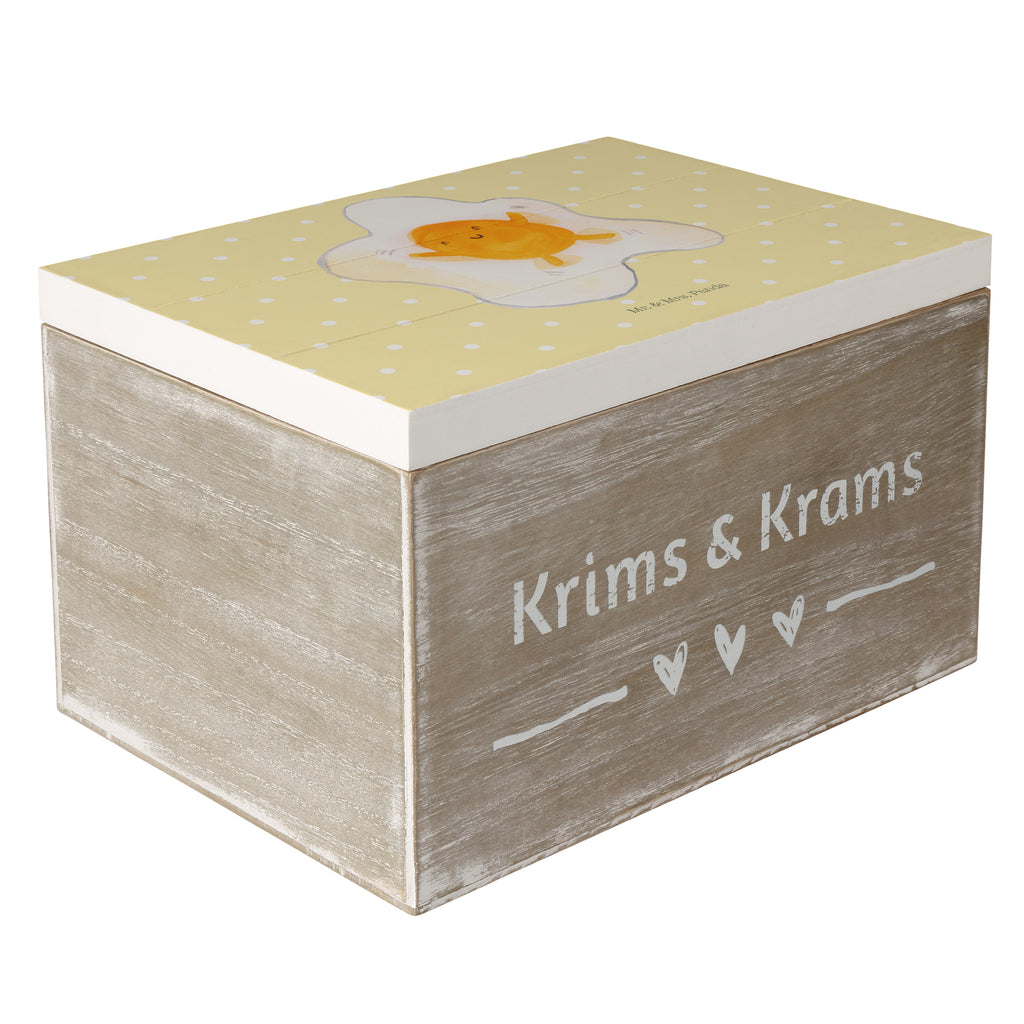 Holzkiste Spiegelei Holzkiste, Kiste, Schatzkiste, Truhe, Schatulle, XXL, Erinnerungsbox, Erinnerungskiste, Dekokiste, Aufbewahrungsbox, Tiermotive, Gute Laune, lustige Sprüche, Tiere, Ei, Spiegelei, Schön, Tag, Glücklich, Liebe