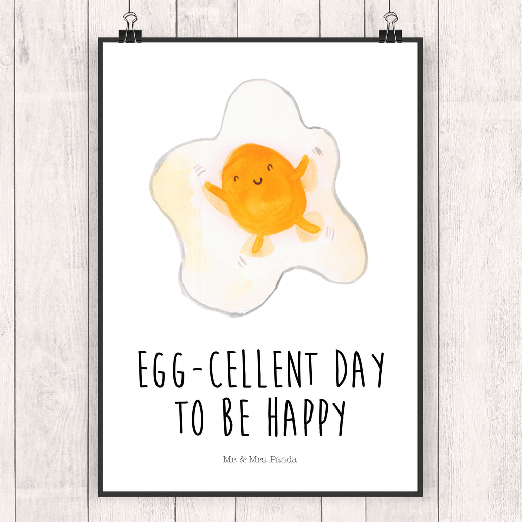 Poster Spiegelei Poster, Wandposter, Bild, Wanddeko, Küchenposter, Kinderposter, Wanddeko Bild, Raumdekoration, Wanddekoration, Handgemaltes Poster, Mr. & Mrs. Panda Poster, Designposter, Kunstdruck, Posterdruck, Tiermotive, Gute Laune, lustige Sprüche, Tiere, Ei, Spiegelei, Schön, Tag, Glücklich, Liebe