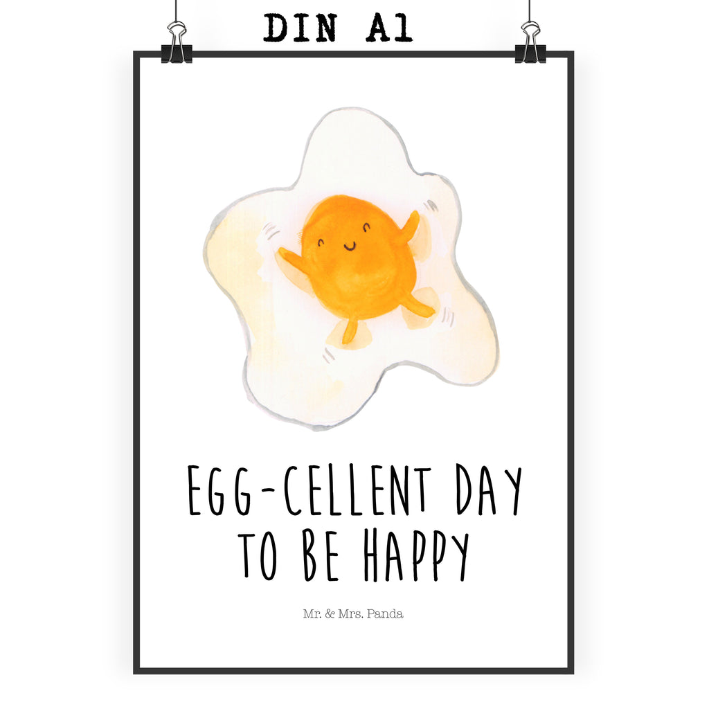 Poster Spiegelei Poster, Wandposter, Bild, Wanddeko, Küchenposter, Kinderposter, Wanddeko Bild, Raumdekoration, Wanddekoration, Handgemaltes Poster, Mr. & Mrs. Panda Poster, Designposter, Kunstdruck, Posterdruck, Tiermotive, Gute Laune, lustige Sprüche, Tiere, Ei, Spiegelei, Schön, Tag, Glücklich, Liebe