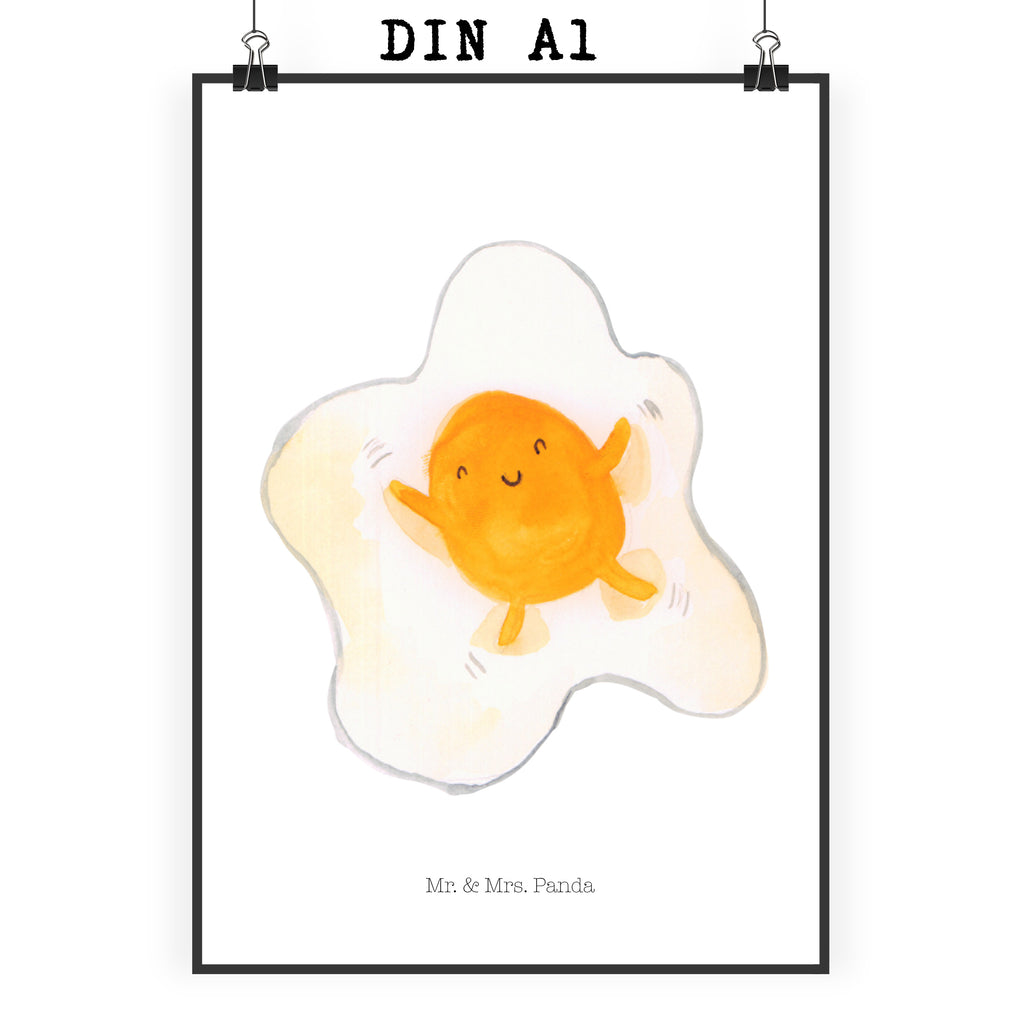 Poster Spiegelei Poster, Wandposter, Bild, Wanddeko, Küchenposter, Kinderposter, Wanddeko Bild, Raumdekoration, Wanddekoration, Handgemaltes Poster, Mr. & Mrs. Panda Poster, Designposter, Kunstdruck, Posterdruck, Tiermotive, Gute Laune, lustige Sprüche, Tiere, Ei, Spiegelei, Schön, Tag, Glücklich, Liebe