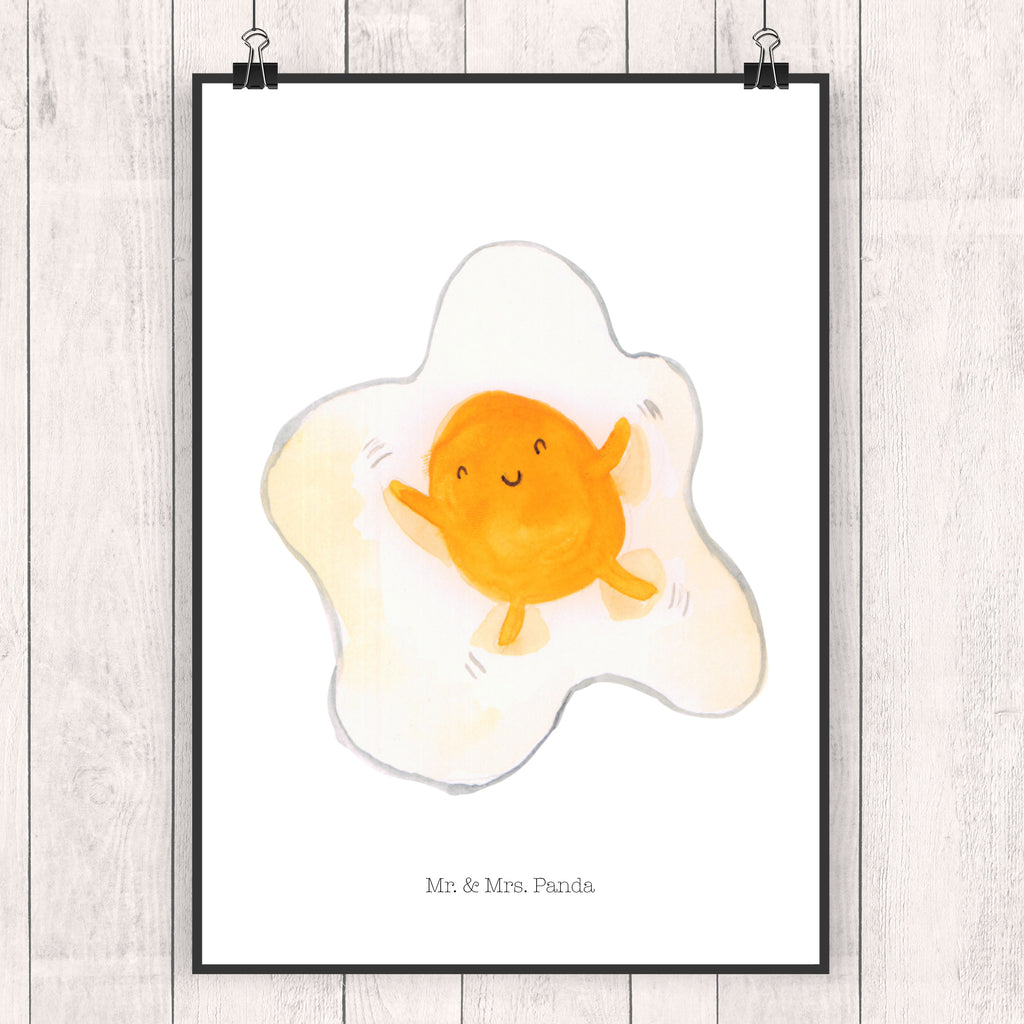 Poster Spiegelei Poster, Wandposter, Bild, Wanddeko, Küchenposter, Kinderposter, Wanddeko Bild, Raumdekoration, Wanddekoration, Handgemaltes Poster, Mr. & Mrs. Panda Poster, Designposter, Kunstdruck, Posterdruck, Tiermotive, Gute Laune, lustige Sprüche, Tiere, Ei, Spiegelei, Schön, Tag, Glücklich, Liebe