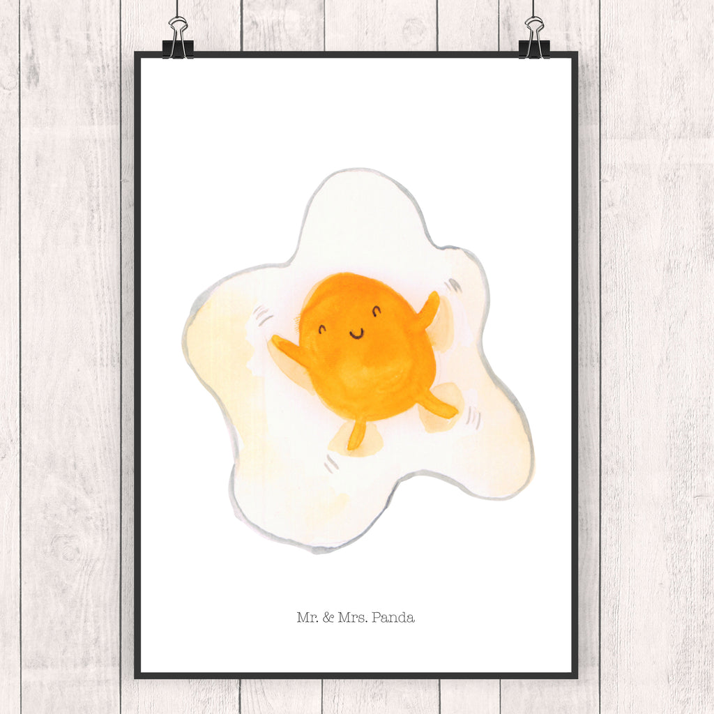 Poster Spiegelei Poster, Wandposter, Bild, Wanddeko, Küchenposter, Kinderposter, Wanddeko Bild, Raumdekoration, Wanddekoration, Handgemaltes Poster, Mr. & Mrs. Panda Poster, Designposter, Kunstdruck, Posterdruck, Tiermotive, Gute Laune, lustige Sprüche, Tiere, Ei, Spiegelei, Schön, Tag, Glücklich, Liebe