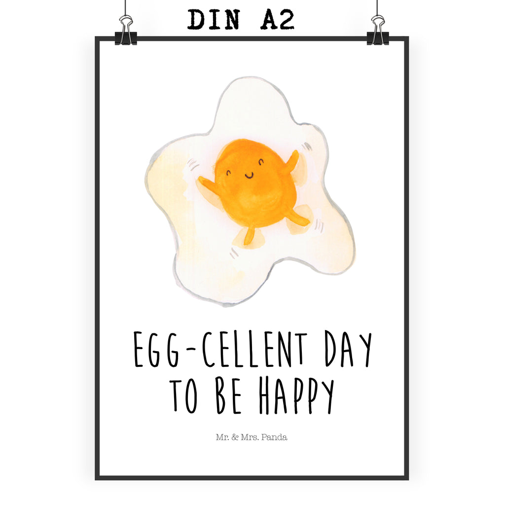 Poster Spiegelei Poster, Wandposter, Bild, Wanddeko, Küchenposter, Kinderposter, Wanddeko Bild, Raumdekoration, Wanddekoration, Handgemaltes Poster, Mr. & Mrs. Panda Poster, Designposter, Kunstdruck, Posterdruck, Tiermotive, Gute Laune, lustige Sprüche, Tiere, Ei, Spiegelei, Schön, Tag, Glücklich, Liebe