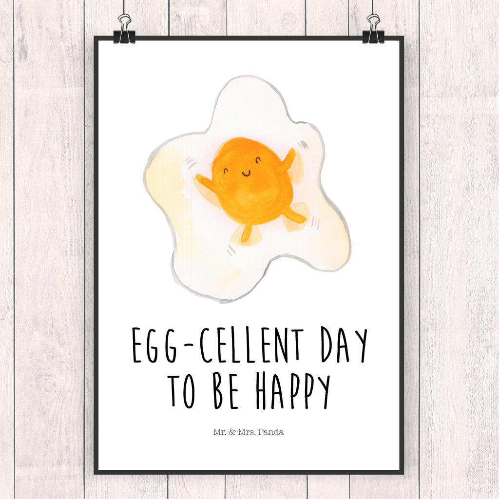 Poster Spiegelei Poster, Wandposter, Bild, Wanddeko, Küchenposter, Kinderposter, Wanddeko Bild, Raumdekoration, Wanddekoration, Handgemaltes Poster, Mr. & Mrs. Panda Poster, Designposter, Kunstdruck, Posterdruck, Tiermotive, Gute Laune, lustige Sprüche, Tiere, Ei, Spiegelei, Schön, Tag, Glücklich, Liebe