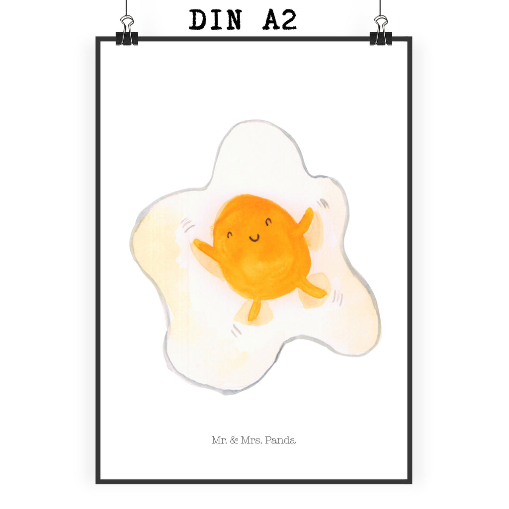 Poster Spiegelei Poster, Wandposter, Bild, Wanddeko, Küchenposter, Kinderposter, Wanddeko Bild, Raumdekoration, Wanddekoration, Handgemaltes Poster, Mr. & Mrs. Panda Poster, Designposter, Kunstdruck, Posterdruck, Tiermotive, Gute Laune, lustige Sprüche, Tiere, Ei, Spiegelei, Schön, Tag, Glücklich, Liebe