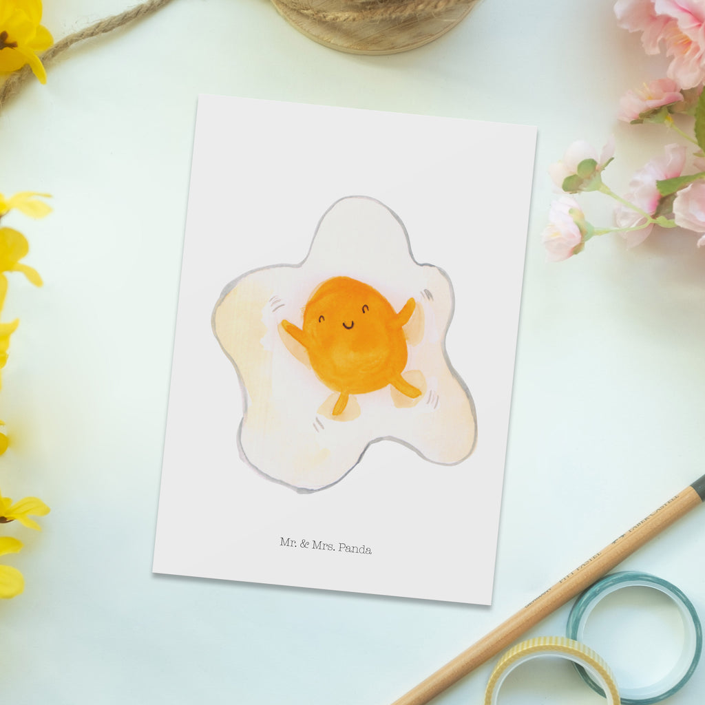 Postkarte Spiegelei Geschenkkarte, Grußkarte, Karte, Einladung, Ansichtskarte, Geburtstagskarte, Einladungskarte, Dankeskarte, Tiermotive, Gute Laune, lustige Sprüche, Tiere, Ei, Spiegelei, Schön, Tag, Glücklich, Liebe