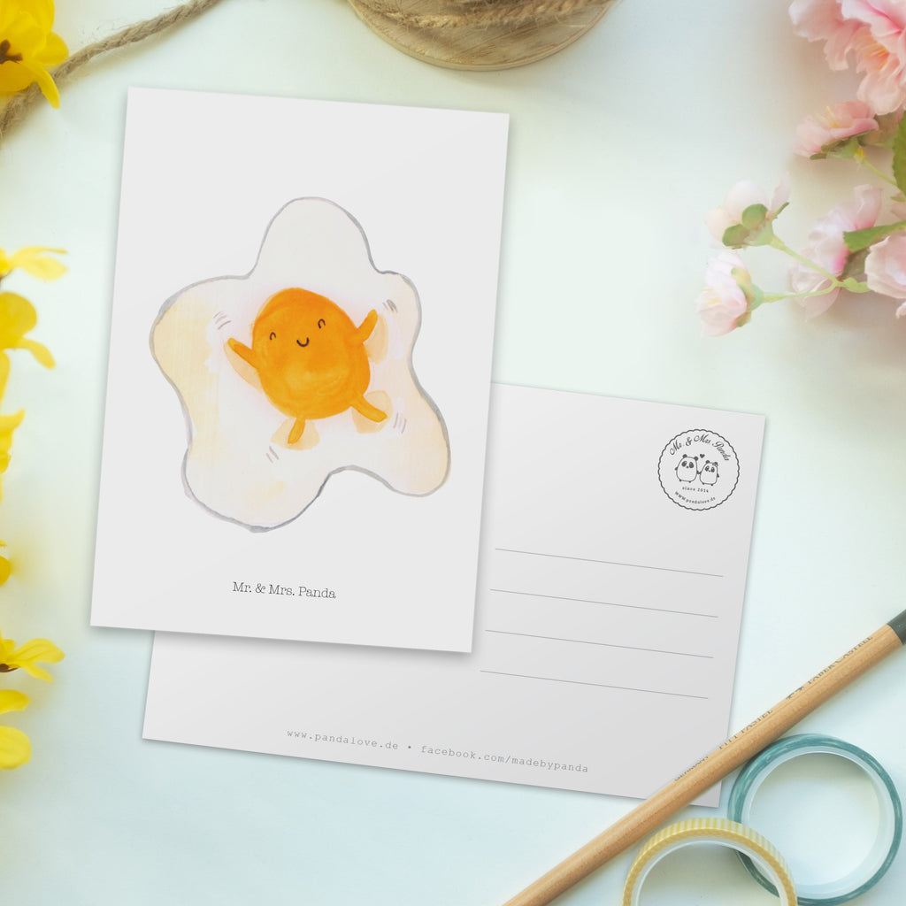 Postkarte Spiegelei Geschenkkarte, Grußkarte, Karte, Einladung, Ansichtskarte, Geburtstagskarte, Einladungskarte, Dankeskarte, Tiermotive, Gute Laune, lustige Sprüche, Tiere, Ei, Spiegelei, Schön, Tag, Glücklich, Liebe