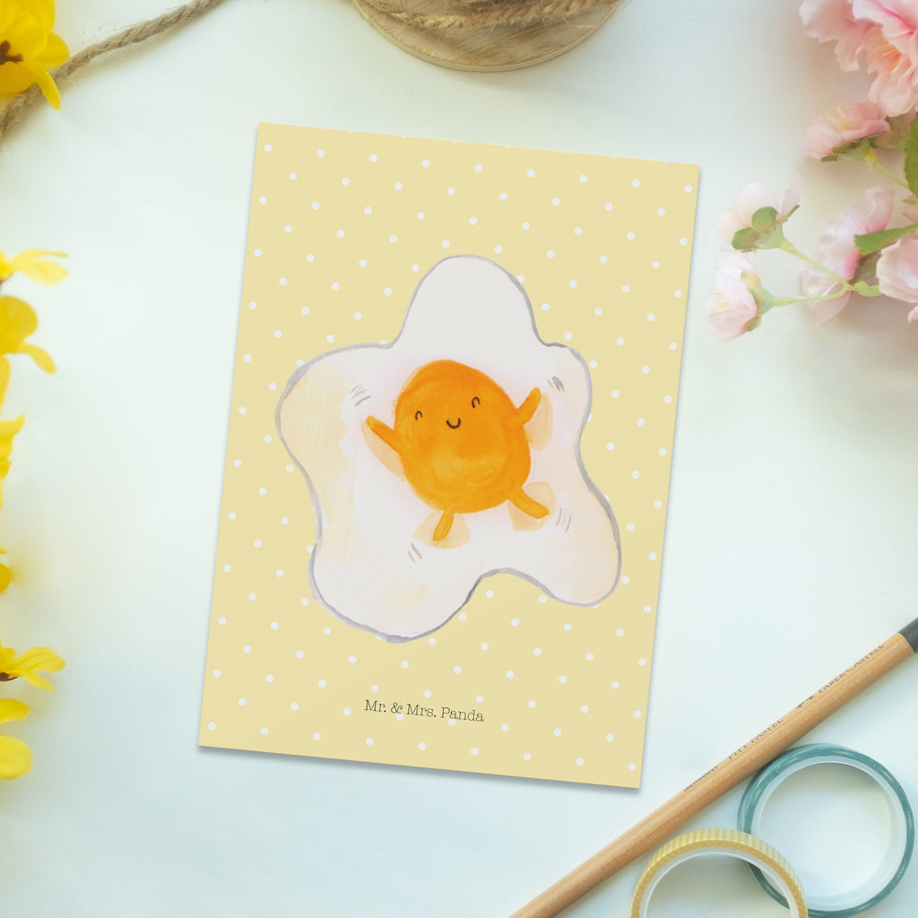 Postkarte Spiegelei Geschenkkarte, Grußkarte, Karte, Einladung, Ansichtskarte, Geburtstagskarte, Einladungskarte, Dankeskarte, Tiermotive, Gute Laune, lustige Sprüche, Tiere, Ei, Spiegelei, Schön, Tag, Glücklich, Liebe