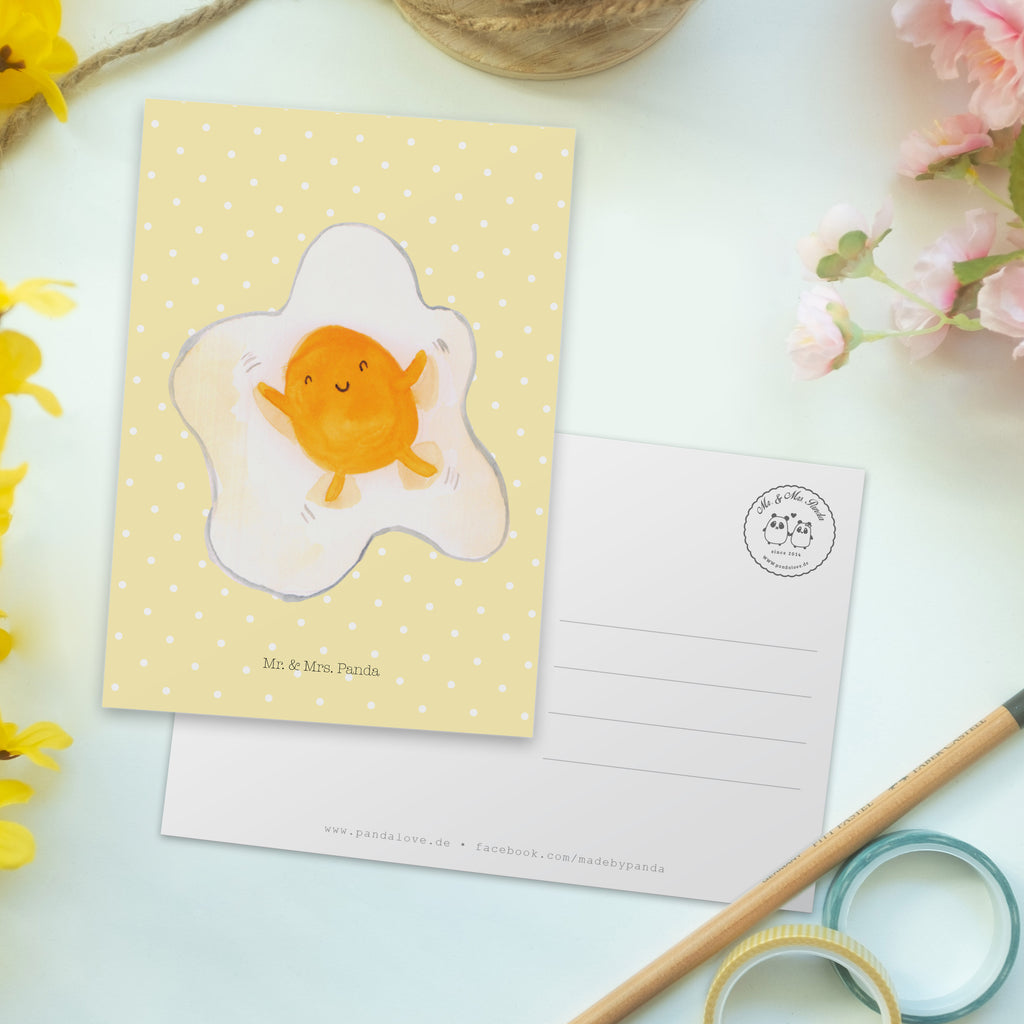 Postkarte Spiegelei Geschenkkarte, Grußkarte, Karte, Einladung, Ansichtskarte, Geburtstagskarte, Einladungskarte, Dankeskarte, Tiermotive, Gute Laune, lustige Sprüche, Tiere, Ei, Spiegelei, Schön, Tag, Glücklich, Liebe