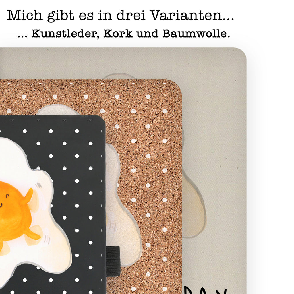 DIN A6 Baumwoll Notizbuch Spiegelei Notizen, Eintragebuch, Tagebuch, Notizblock, Adressbuch, Journal, Kladde, Skizzenbuch, Notizheft, Schreibbuch, Schreibheft, Tiermotive, Gute Laune, lustige Sprüche, Tiere, Ei, Spiegelei, Schön, Tag, Glücklich, Liebe