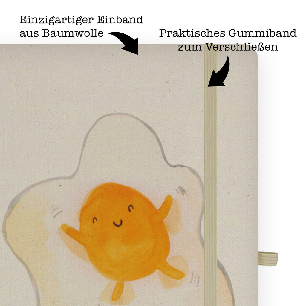 DIN A6 Baumwoll Notizbuch Spiegelei Notizen, Eintragebuch, Tagebuch, Notizblock, Adressbuch, Journal, Kladde, Skizzenbuch, Notizheft, Schreibbuch, Schreibheft, Tiermotive, Gute Laune, lustige Sprüche, Tiere, Ei, Spiegelei, Schön, Tag, Glücklich, Liebe