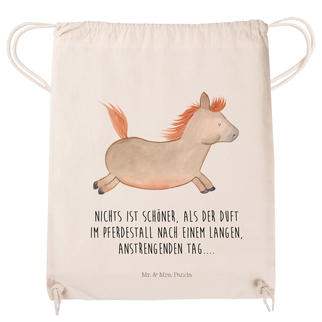 Sportbeutel Pferd springt Turnbeutel, Beutel, Sporttasche, Tasche, Stoffbeutel, Bauernhof, Hoftiere, Landwirt, Landwirtin, Pferd, Pony, Pferde, Stall, Pferdestall, ausreiten, reiten, Pferdebesitzer