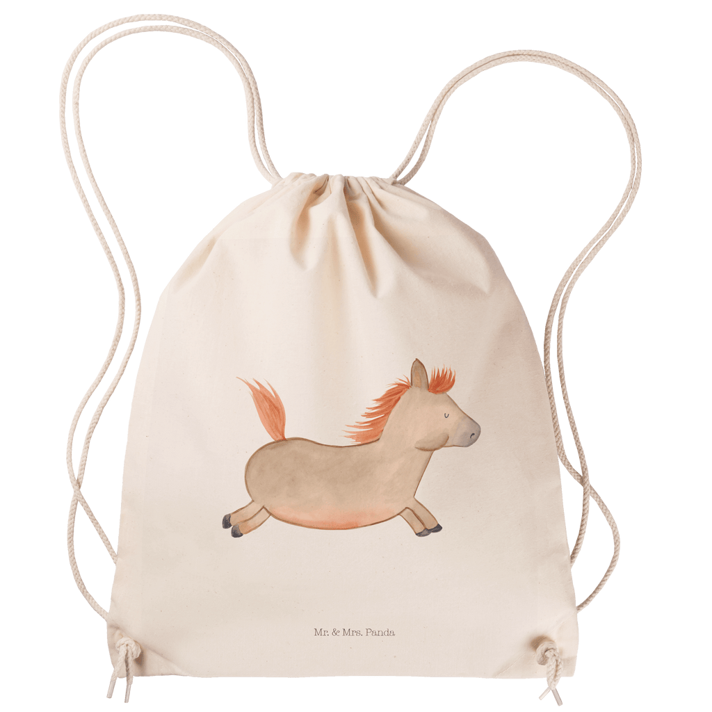 Sportbeutel Pferd springt Turnbeutel, Beutel, Sporttasche, Tasche, Stoffbeutel, Bauernhof, Hoftiere, Landwirt, Landwirtin, Pferd, Pony, Pferde, Stall, Pferdestall, ausreiten, reiten, Pferdebesitzer