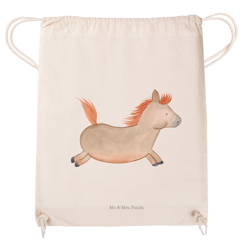 Sportbeutel Pferd springt Turnbeutel, Beutel, Sporttasche, Tasche, Stoffbeutel, Bauernhof, Hoftiere, Landwirt, Landwirtin, Pferd, Pony, Pferde, Stall, Pferdestall, ausreiten, reiten, Pferdebesitzer