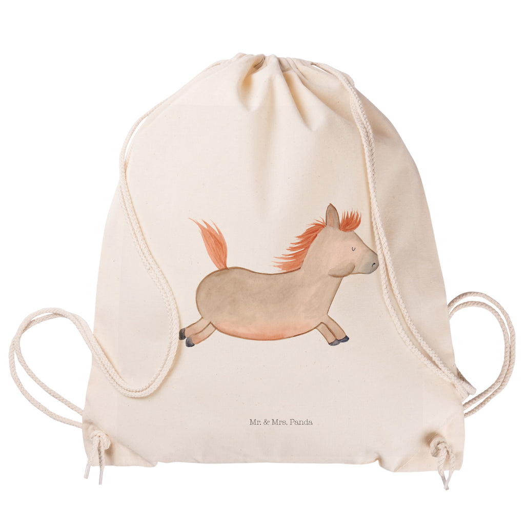 Sportbeutel Pferd springt Turnbeutel, Beutel, Sporttasche, Tasche, Stoffbeutel, Bauernhof, Hoftiere, Landwirt, Landwirtin, Pferd, Pony, Pferde, Stall, Pferdestall, ausreiten, reiten, Pferdebesitzer