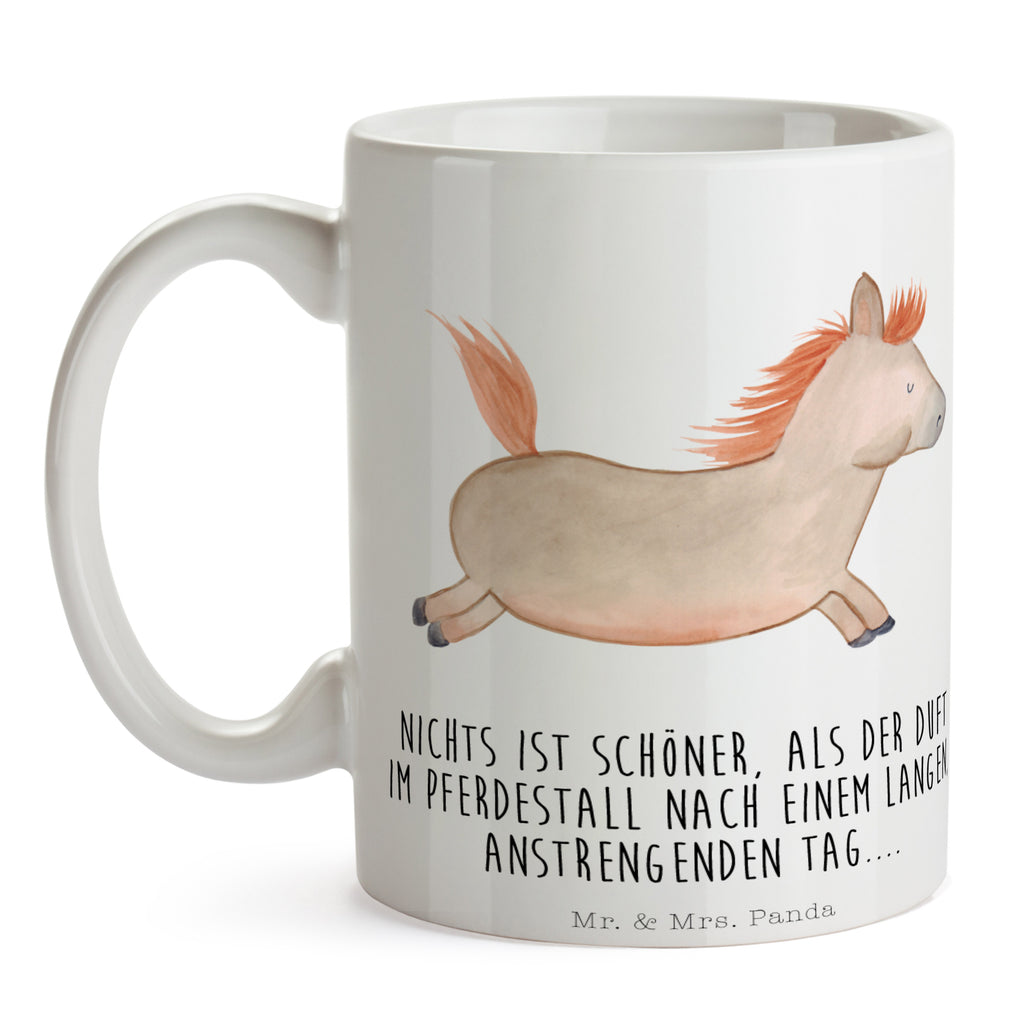 Tasse Pferd springt Pferd, Pony, Pferde, Stall, Pferdestall, ausreiten, reiten, Pferdebesitzer Becher, Kaffeetasse, Kaffeebecher, Tee, Frühstück, Büro  Bauernhof, Hoftiere, Landwirt, Landwirtin