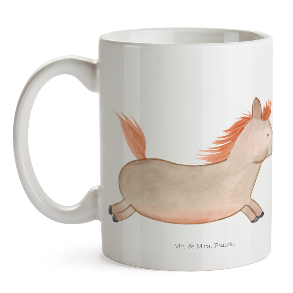 Tasse Pferd springt Pferd, Pony, Pferde, Stall, Pferdestall, ausreiten, reiten, Pferdebesitzer Becher, Kaffeetasse, Kaffeebecher, Tee, Frühstück, Büro  Bauernhof, Hoftiere, Landwirt, Landwirtin