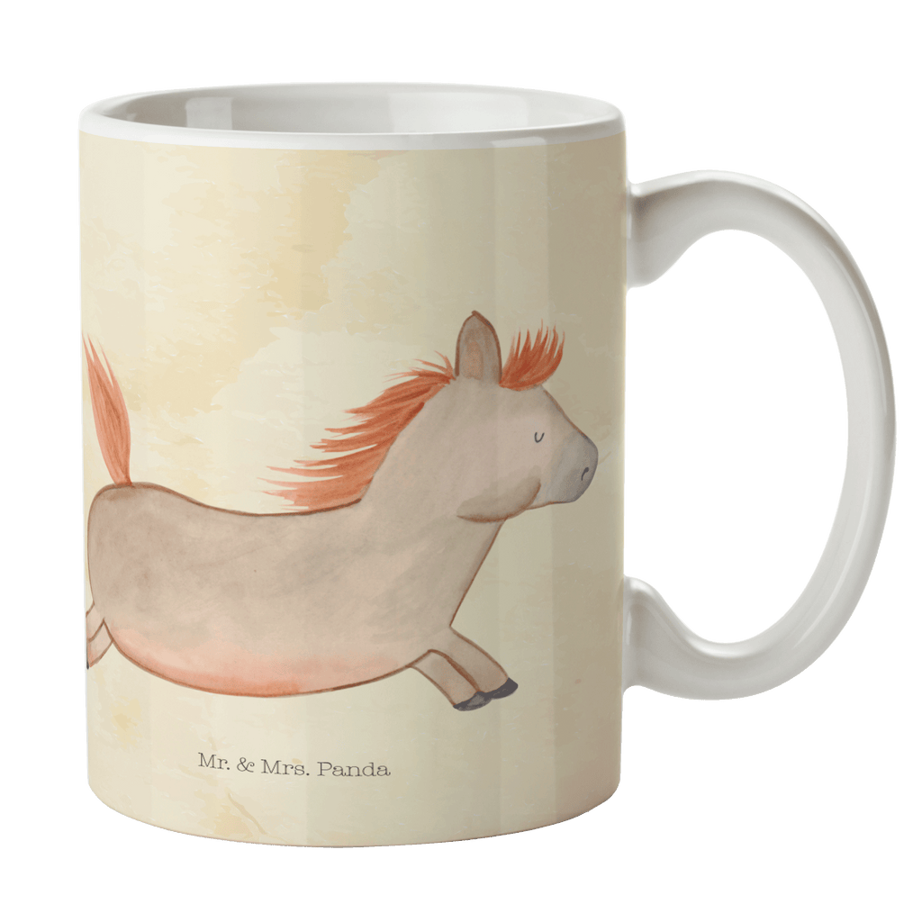 Tasse Pferd springt Pferd, Pony, Pferde, Stall, Pferdestall, ausreiten, reiten, Pferdebesitzer Becher, Kaffeetasse, Kaffeebecher, Tee, Frühstück, Büro  Bauernhof, Hoftiere, Landwirt, Landwirtin