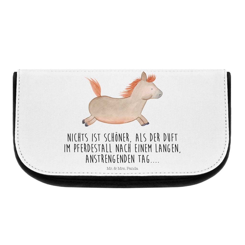 Kosmetiktasche Pferd springt Kosmetikbeutel, Kulturtasche, Kulturbeutel, Schminktasche, Make-Up Tasche, Bauernhof, Hoftiere, Landwirt, Landwirtin, Pferd, Pony, Pferde, Stall, Pferdestall, ausreiten, reiten, Pferdebesitzer