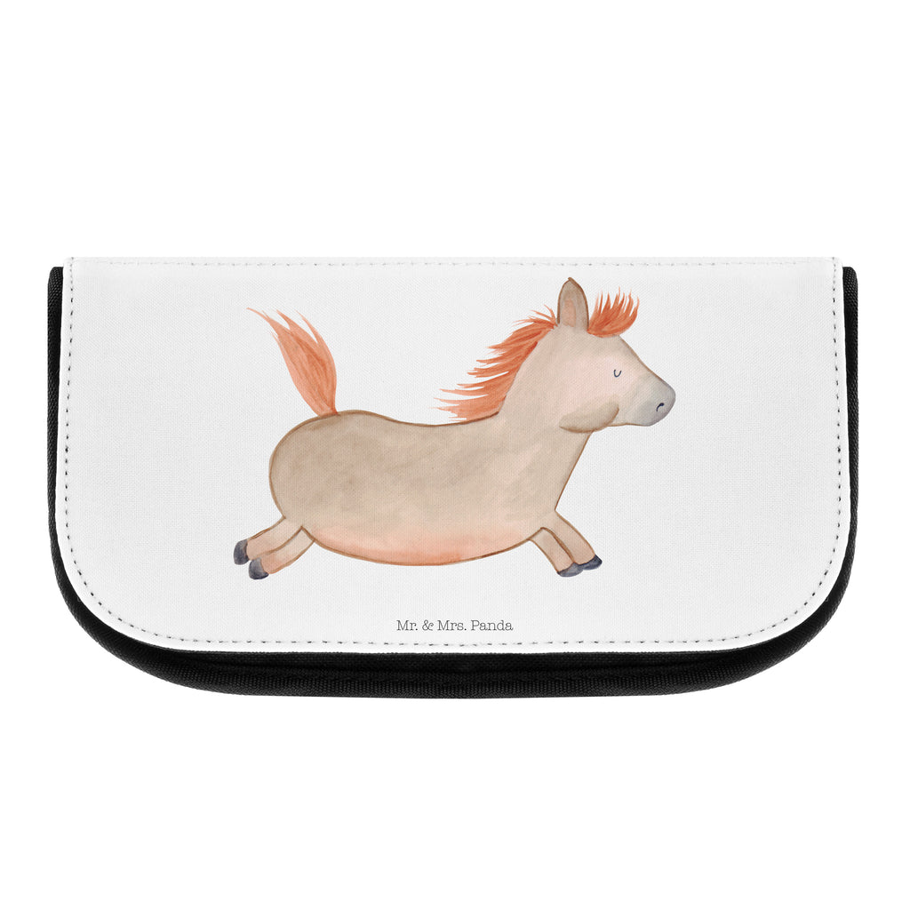 Kosmetiktasche Pferd springt Kosmetikbeutel, Kulturtasche, Kulturbeutel, Schminktasche, Make-Up Tasche, Bauernhof, Hoftiere, Landwirt, Landwirtin, Pferd, Pony, Pferde, Stall, Pferdestall, ausreiten, reiten, Pferdebesitzer