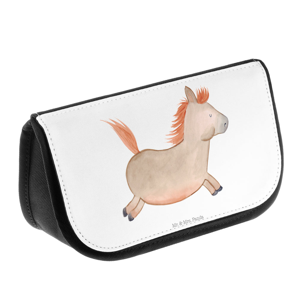 Kosmetiktasche Pferd springt Kosmetikbeutel, Kulturtasche, Kulturbeutel, Schminktasche, Make-Up Tasche, Bauernhof, Hoftiere, Landwirt, Landwirtin, Pferd, Pony, Pferde, Stall, Pferdestall, ausreiten, reiten, Pferdebesitzer