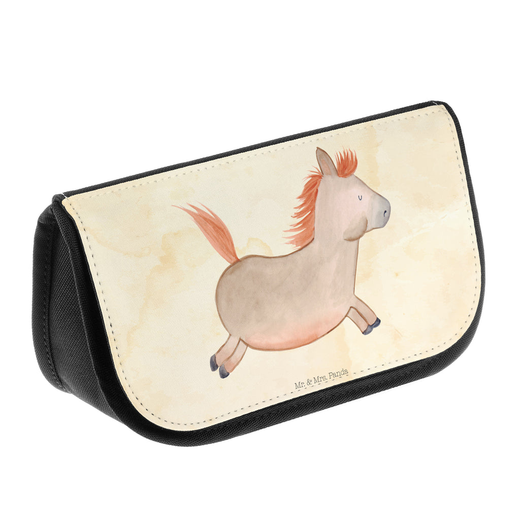 Kosmetiktasche Pferd springt Kosmetikbeutel, Kulturtasche, Kulturbeutel, Schminktasche, Make-Up Tasche, Bauernhof, Hoftiere, Landwirt, Landwirtin, Pferd, Pony, Pferde, Stall, Pferdestall, ausreiten, reiten, Pferdebesitzer