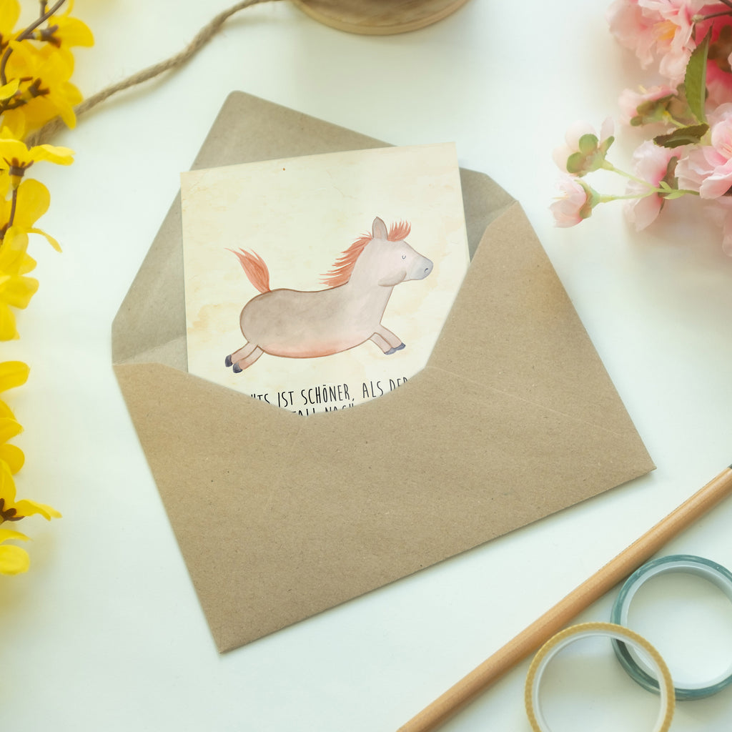 Grußkarte Pferd springt Klappkarte, Einladungskarte, Glückwunschkarte, Hochzeitskarte, Geburtstagskarte, Karte, Bauernhof, Hoftiere, Landwirt, Landwirtin, Pferd, Pony, Pferde, Stall, Pferdestall, ausreiten, reiten, Pferdebesitzer