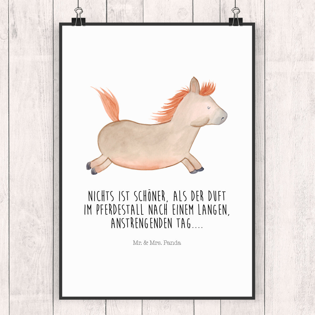 Poster Pferd springt Poster, Wandposter, Bild, Wanddeko, Küchenposter, Kinderposter, Wanddeko Bild, Raumdekoration, Wanddekoration, Handgemaltes Poster, Mr. & Mrs. Panda Poster, Designposter, Kunstdruck, Posterdruck, Bauernhof, Hoftiere, Landwirt, Landwirtin, Pferd, Pony, Pferde, Stall, Pferdestall, ausreiten, reiten, Pferdebesitzer