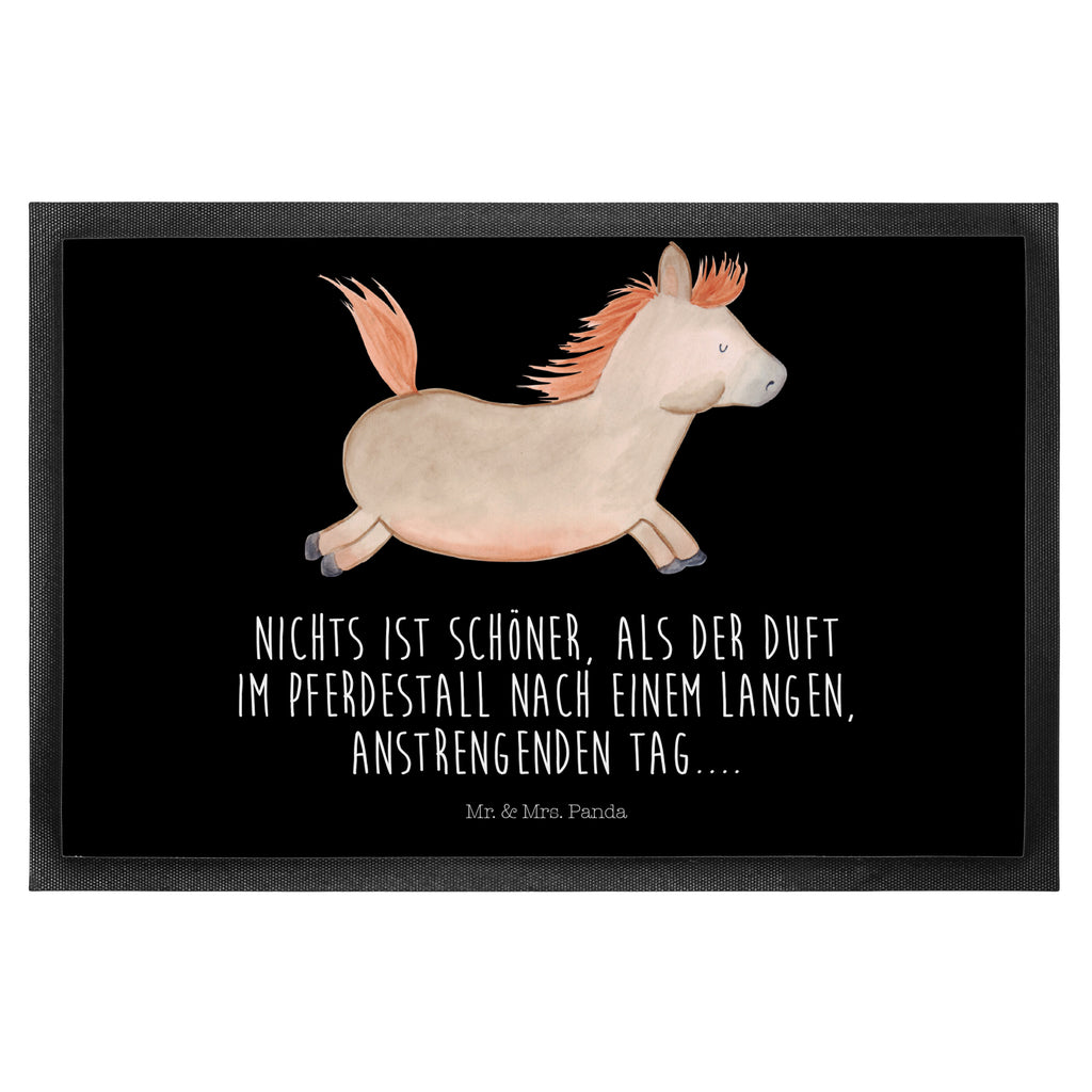 Fußmatte Pferd springt Pferd, Pony, Pferde, Stall, Pferdestall, ausreiten, reiten, Pferdebesitzer Türvorleger, Schmutzmatte, Fußabtreter, Matte, Schmutzfänger, Fußabstreifer, Schmutzfangmatte, Türmatte, Motivfußmatte,  Haustürmatte, Vorleger  Bauernhof, Hoftiere, Landwirt, Landwirtin