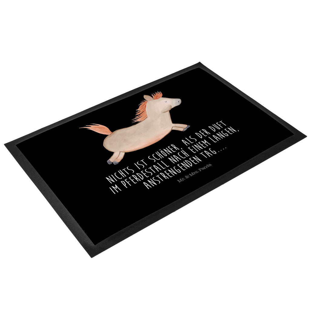 Fußmatte Pferd springt Pferd, Pony, Pferde, Stall, Pferdestall, ausreiten, reiten, Pferdebesitzer Türvorleger, Schmutzmatte, Fußabtreter, Matte, Schmutzfänger, Fußabstreifer, Schmutzfangmatte, Türmatte, Motivfußmatte,  Haustürmatte, Vorleger  Bauernhof, Hoftiere, Landwirt, Landwirtin