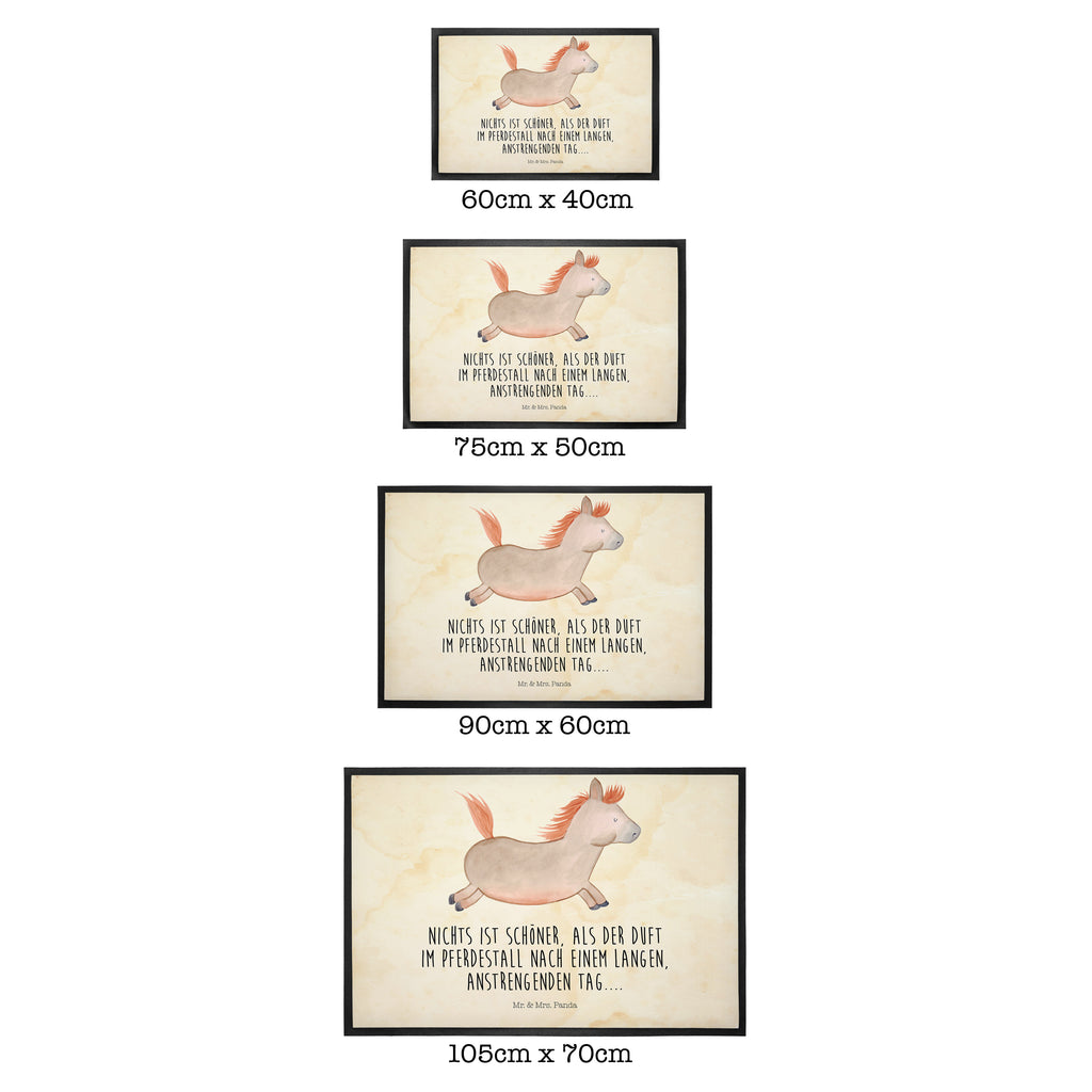 Fußmatte Pferd springt Pferd, Pony, Pferde, Stall, Pferdestall, ausreiten, reiten, Pferdebesitzer Türvorleger, Schmutzmatte, Fußabtreter, Matte, Schmutzfänger, Fußabstreifer, Schmutzfangmatte, Türmatte, Motivfußmatte,  Haustürmatte, Vorleger  Bauernhof, Hoftiere, Landwirt, Landwirtin