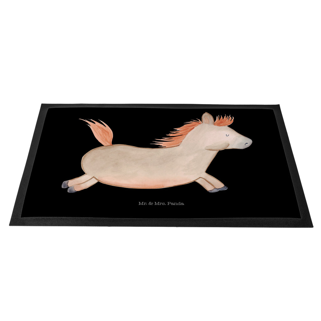 Fußmatte Pferd springt Pferd, Pony, Pferde, Stall, Pferdestall, ausreiten, reiten, Pferdebesitzer Türvorleger, Schmutzmatte, Fußabtreter, Matte, Schmutzfänger, Fußabstreifer, Schmutzfangmatte, Türmatte, Motivfußmatte,  Haustürmatte, Vorleger  Bauernhof, Hoftiere, Landwirt, Landwirtin