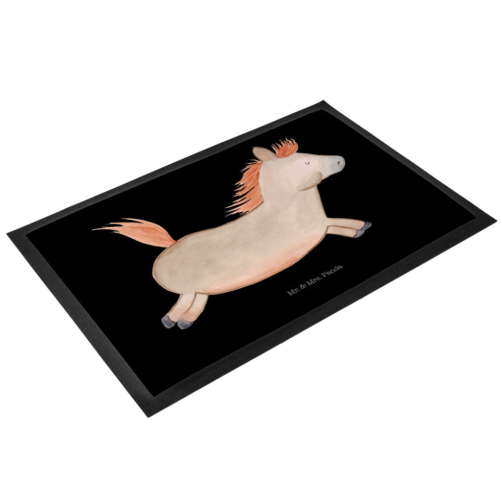 Fußmatte Pferd springt Pferd, Pony, Pferde, Stall, Pferdestall, ausreiten, reiten, Pferdebesitzer Türvorleger, Schmutzmatte, Fußabtreter, Matte, Schmutzfänger, Fußabstreifer, Schmutzfangmatte, Türmatte, Motivfußmatte,  Haustürmatte, Vorleger  Bauernhof, Hoftiere, Landwirt, Landwirtin