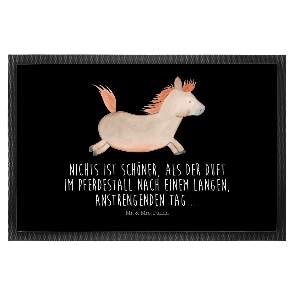 Fußmatte Pferd springt Pferd, Pony, Pferde, Stall, Pferdestall, ausreiten, reiten, Pferdebesitzer Türvorleger, Schmutzmatte, Fußabtreter, Matte, Schmutzfänger, Fußabstreifer, Schmutzfangmatte, Türmatte, Motivfußmatte,  Haustürmatte, Vorleger  Bauernhof, Hoftiere, Landwirt, Landwirtin