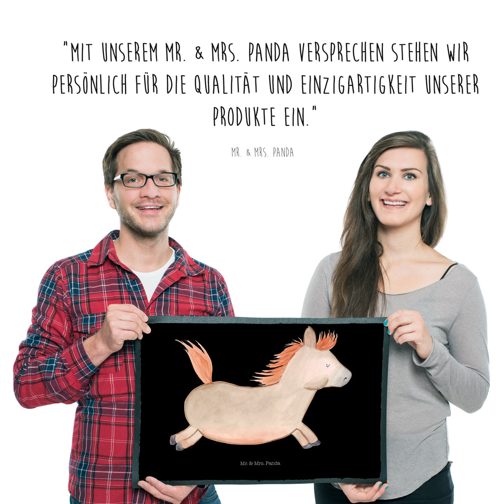 Fußmatte Pferd springt Pferd, Pony, Pferde, Stall, Pferdestall, ausreiten, reiten, Pferdebesitzer Türvorleger, Schmutzmatte, Fußabtreter, Matte, Schmutzfänger, Fußabstreifer, Schmutzfangmatte, Türmatte, Motivfußmatte,  Haustürmatte, Vorleger  Bauernhof, Hoftiere, Landwirt, Landwirtin