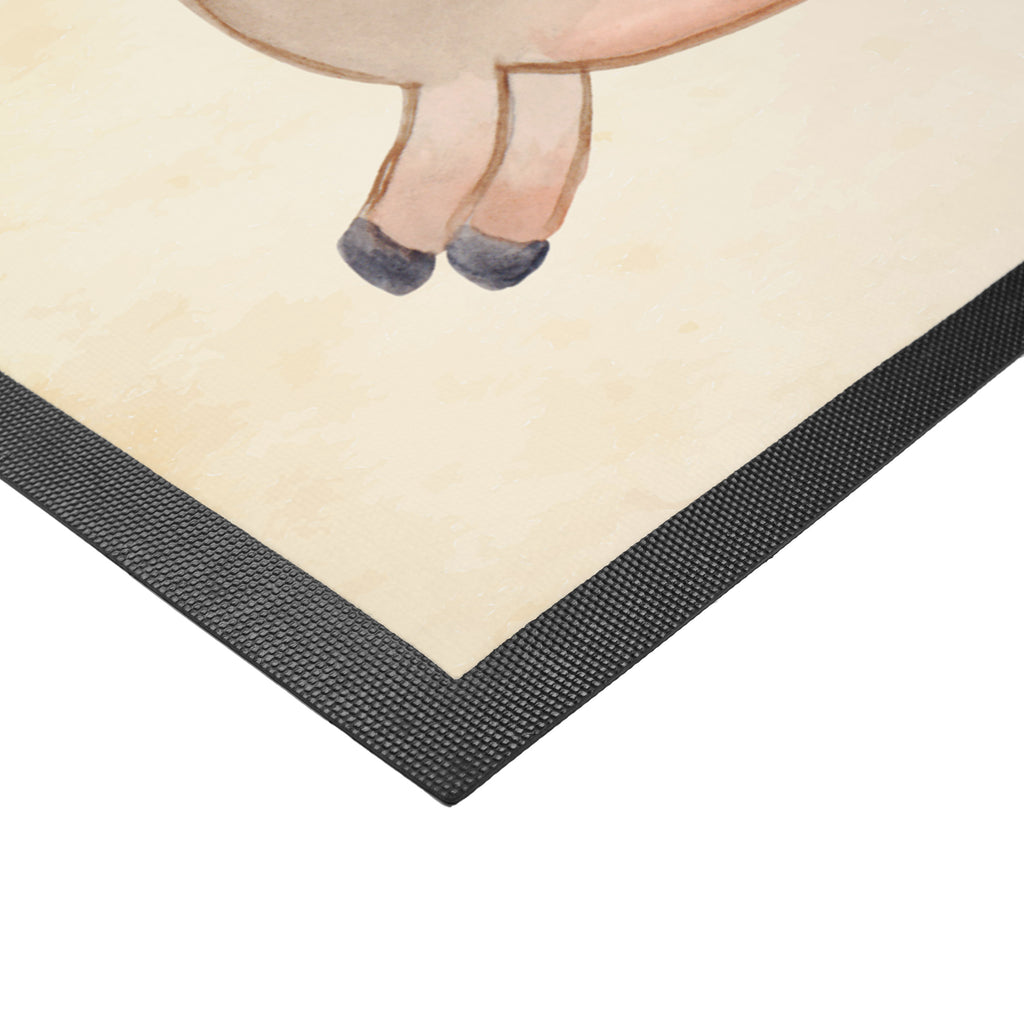 Fußmatte Pferd springt Pferd, Pony, Pferde, Stall, Pferdestall, ausreiten, reiten, Pferdebesitzer Türvorleger, Schmutzmatte, Fußabtreter, Matte, Schmutzfänger, Fußabstreifer, Schmutzfangmatte, Türmatte, Motivfußmatte,  Haustürmatte, Vorleger  Bauernhof, Hoftiere, Landwirt, Landwirtin