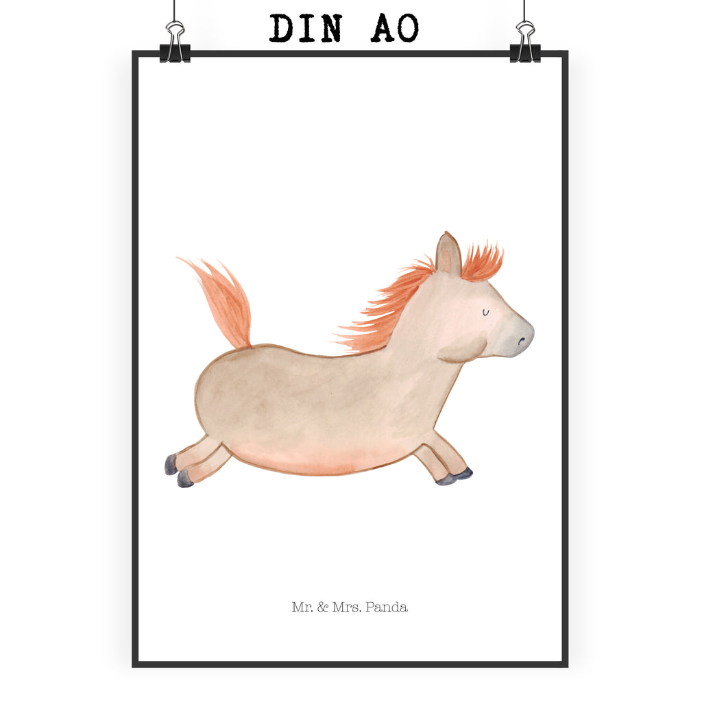 Poster Pferd springt Poster, Wandposter, Bild, Wanddeko, Küchenposter, Kinderposter, Wanddeko Bild, Raumdekoration, Wanddekoration, Handgemaltes Poster, Mr. & Mrs. Panda Poster, Designposter, Kunstdruck, Posterdruck, Bauernhof, Hoftiere, Landwirt, Landwirtin, Pferd, Pony, Pferde, Stall, Pferdestall, ausreiten, reiten, Pferdebesitzer
