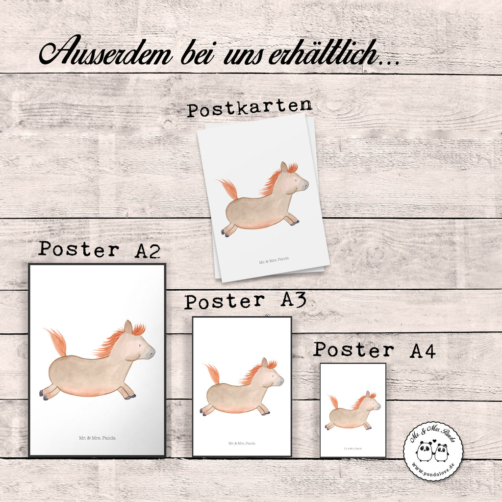 Poster Pferd springt Poster, Wandposter, Bild, Wanddeko, Küchenposter, Kinderposter, Wanddeko Bild, Raumdekoration, Wanddekoration, Handgemaltes Poster, Mr. & Mrs. Panda Poster, Designposter, Kunstdruck, Posterdruck, Bauernhof, Hoftiere, Landwirt, Landwirtin, Pferd, Pony, Pferde, Stall, Pferdestall, ausreiten, reiten, Pferdebesitzer