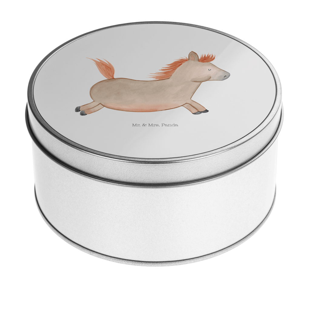 Blechdose rund Pferd springt Metalldose, Keksdose, Dose, Vorratsdose, Geschenkbox, Bauernhof, Hoftiere, Landwirt, Landwirtin, Pferd, Pony, Pferde, Stall, Pferdestall, ausreiten, reiten, Pferdebesitzer