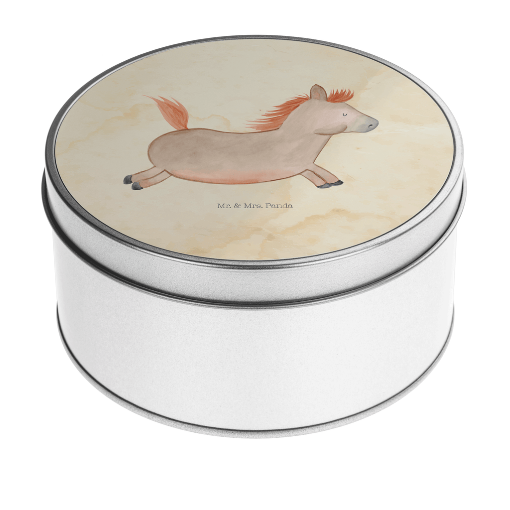 Blechdose rund Pferd springt Metalldose, Keksdose, Dose, Vorratsdose, Geschenkbox, Bauernhof, Hoftiere, Landwirt, Landwirtin, Pferd, Pony, Pferde, Stall, Pferdestall, ausreiten, reiten, Pferdebesitzer