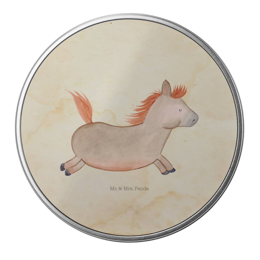 Blechdose rund Pferd springt Metalldose, Keksdose, Dose, Vorratsdose, Geschenkbox, Bauernhof, Hoftiere, Landwirt, Landwirtin, Pferd, Pony, Pferde, Stall, Pferdestall, ausreiten, reiten, Pferdebesitzer