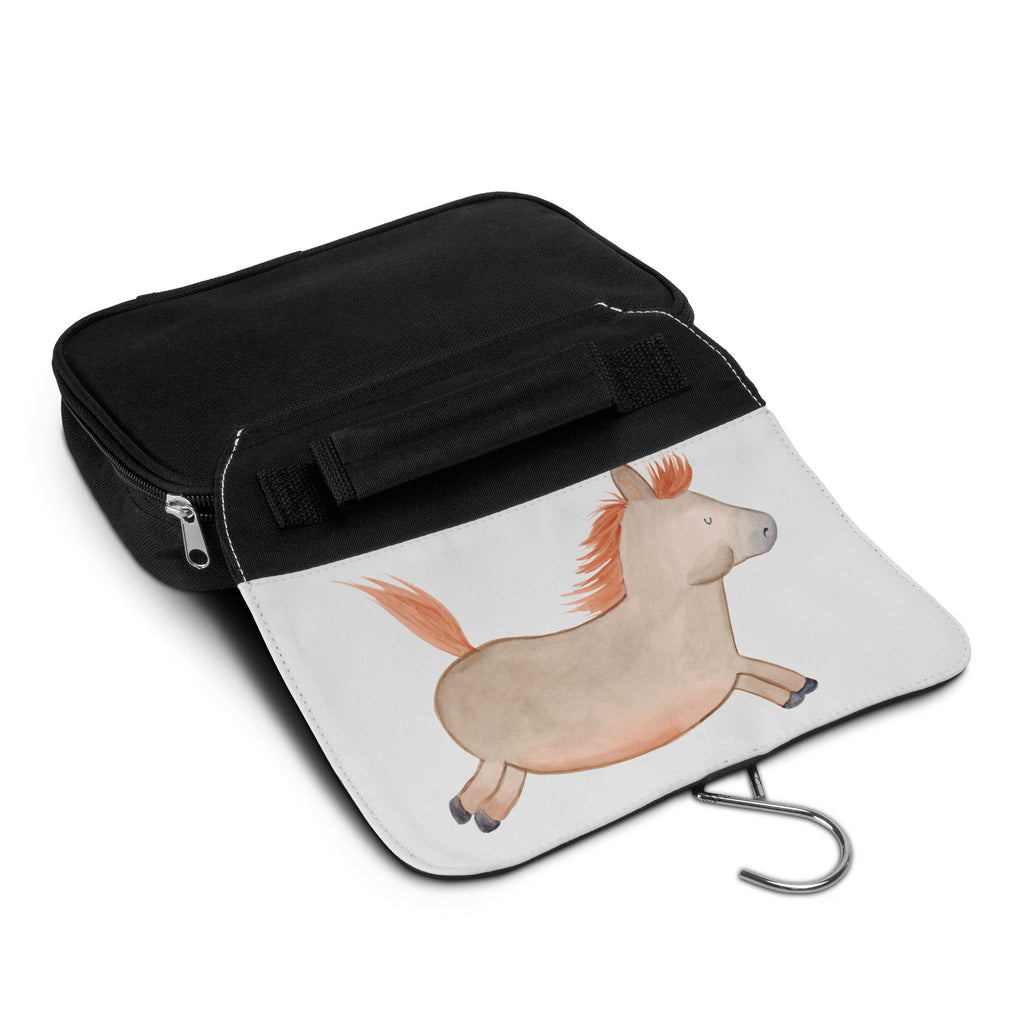 Kulturbeutel Pferd springt Kulturbeutel, Zum Aufhängen, Waschtasche, Kosmetiktasche, Damen, Herren, Aufbewahrungstasche, Schminktasche, Kosmetikbeutel, Organizer, Kulturtasche, Schminkutensil, Bauernhof, Hoftiere, Landwirt, Landwirtin, Pferd, Pony, Pferde, Stall, Pferdestall, ausreiten, reiten, Pferdebesitzer