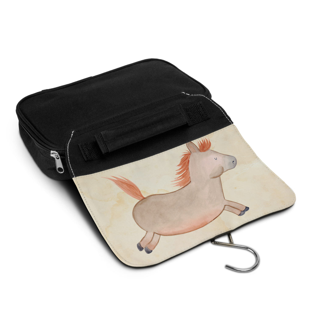 Kulturbeutel Pferd springt Kulturbeutel, Zum Aufhängen, Waschtasche, Kosmetiktasche, Damen, Herren, Aufbewahrungstasche, Schminktasche, Kosmetikbeutel, Organizer, Kulturtasche, Schminkutensil, Bauernhof, Hoftiere, Landwirt, Landwirtin, Pferd, Pony, Pferde, Stall, Pferdestall, ausreiten, reiten, Pferdebesitzer