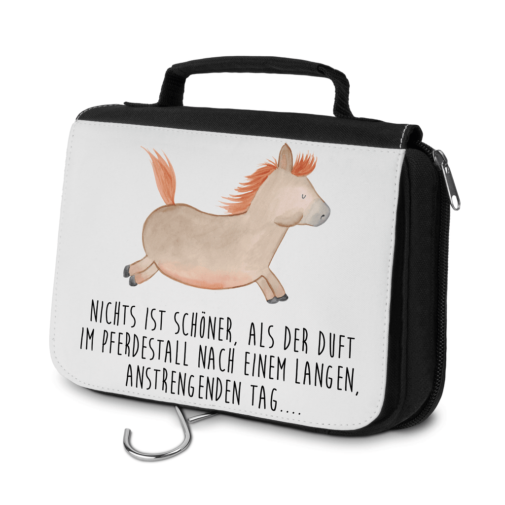 Kulturbeutel Pferd springt Kulturbeutel, Zum Aufhängen, Waschtasche, Kosmetiktasche, Damen, Herren, Aufbewahrungstasche, Schminktasche, Kosmetikbeutel, Organizer, Kulturtasche, Schminkutensil, Bauernhof, Hoftiere, Landwirt, Landwirtin, Pferd, Pony, Pferde, Stall, Pferdestall, ausreiten, reiten, Pferdebesitzer