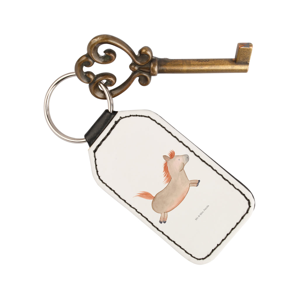 Rechteckig Schlüsselanhänger Pferd springt Schlüsselanhänger, Anhänger, Taschenanhänger, Glücksbringer, Schutzengel, Bauernhof, Hoftiere, Landwirt, Landwirtin, Pferd, Pony, Pferde, Stall, Pferdestall, ausreiten, reiten, Pferdebesitzer