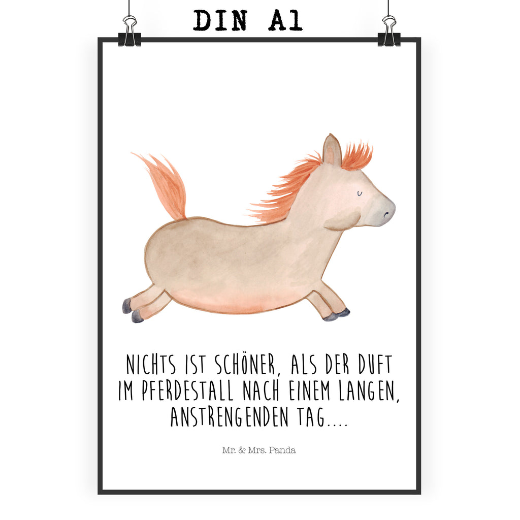 Poster Pferd springt Poster, Wandposter, Bild, Wanddeko, Küchenposter, Kinderposter, Wanddeko Bild, Raumdekoration, Wanddekoration, Handgemaltes Poster, Mr. & Mrs. Panda Poster, Designposter, Kunstdruck, Posterdruck, Bauernhof, Hoftiere, Landwirt, Landwirtin, Pferd, Pony, Pferde, Stall, Pferdestall, ausreiten, reiten, Pferdebesitzer