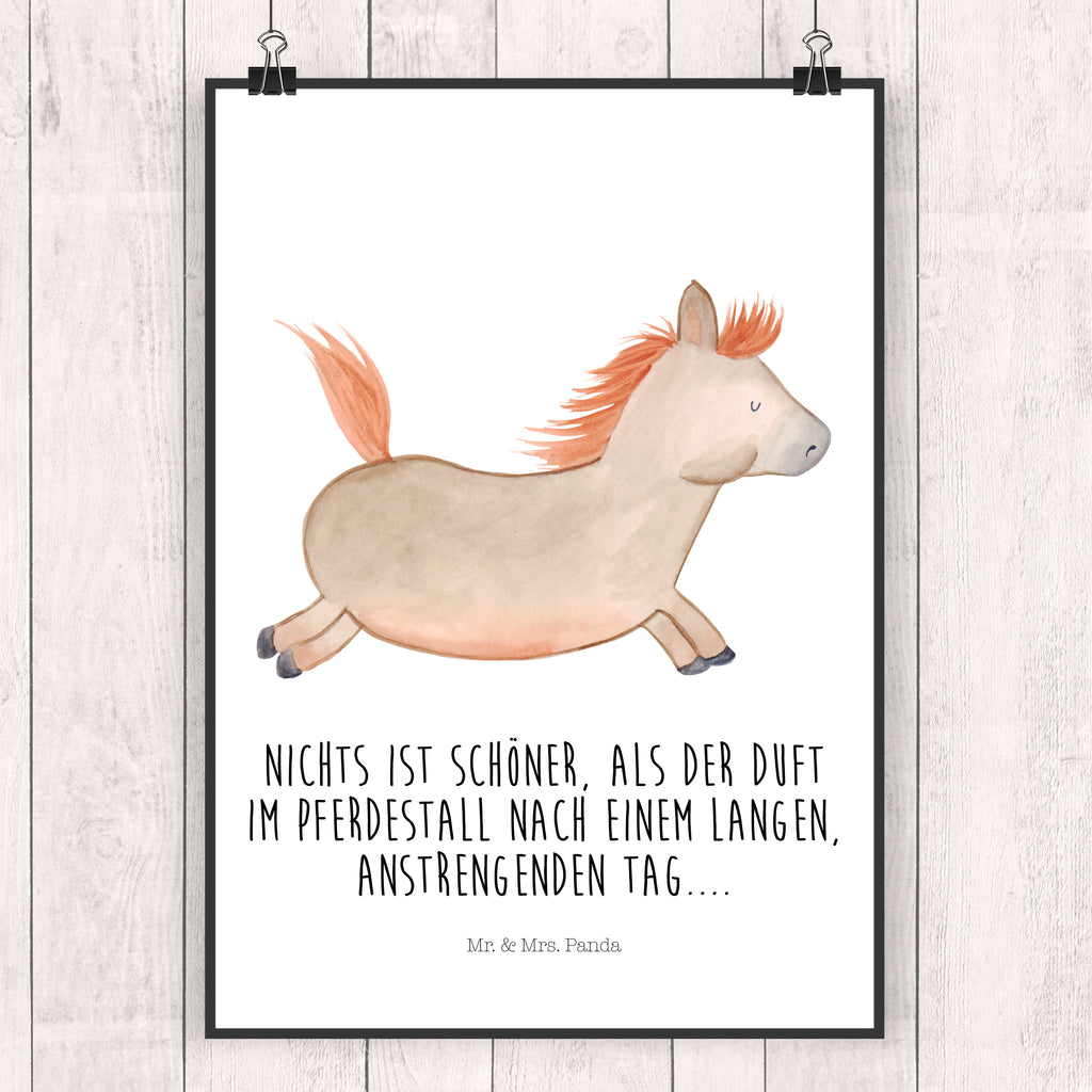 Poster Pferd springt Poster, Wandposter, Bild, Wanddeko, Küchenposter, Kinderposter, Wanddeko Bild, Raumdekoration, Wanddekoration, Handgemaltes Poster, Mr. & Mrs. Panda Poster, Designposter, Kunstdruck, Posterdruck, Bauernhof, Hoftiere, Landwirt, Landwirtin, Pferd, Pony, Pferde, Stall, Pferdestall, ausreiten, reiten, Pferdebesitzer