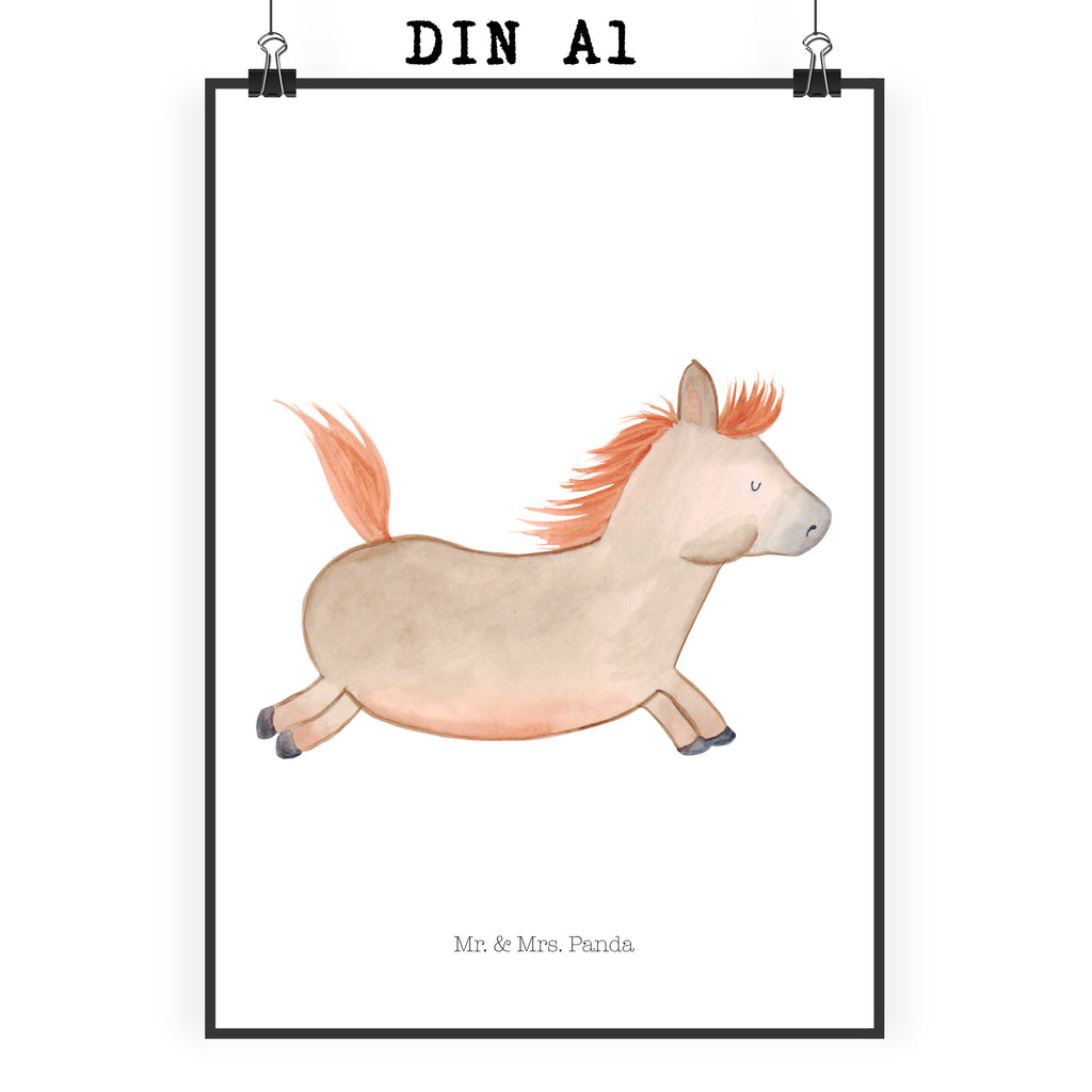 Poster Pferd springt Poster, Wandposter, Bild, Wanddeko, Küchenposter, Kinderposter, Wanddeko Bild, Raumdekoration, Wanddekoration, Handgemaltes Poster, Mr. & Mrs. Panda Poster, Designposter, Kunstdruck, Posterdruck, Bauernhof, Hoftiere, Landwirt, Landwirtin, Pferd, Pony, Pferde, Stall, Pferdestall, ausreiten, reiten, Pferdebesitzer