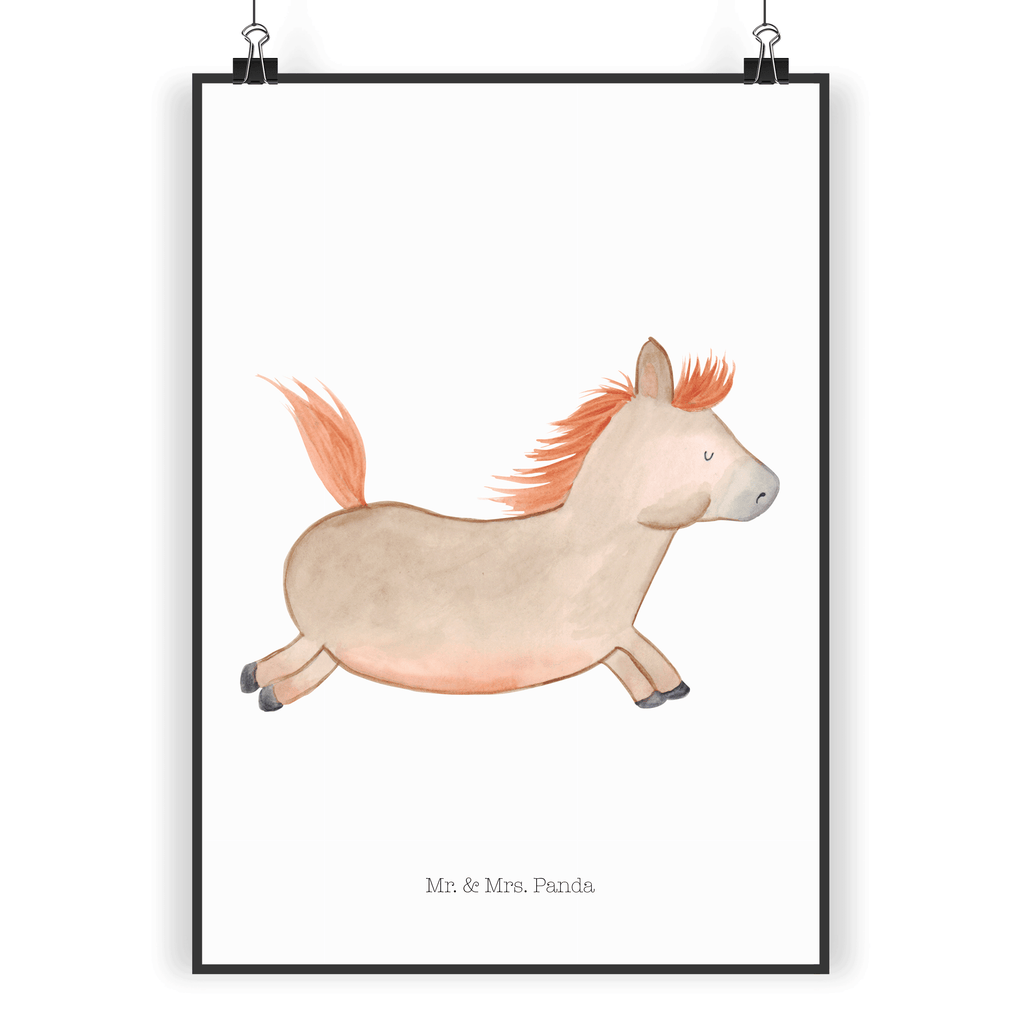 Poster Pferd springt Poster, Wandposter, Bild, Wanddeko, Küchenposter, Kinderposter, Wanddeko Bild, Raumdekoration, Wanddekoration, Handgemaltes Poster, Mr. & Mrs. Panda Poster, Designposter, Kunstdruck, Posterdruck, Bauernhof, Hoftiere, Landwirt, Landwirtin, Pferd, Pony, Pferde, Stall, Pferdestall, ausreiten, reiten, Pferdebesitzer